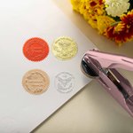 Personalised Bee Floral Design Laser Engraved Book Embosser Library Stamp with Text Hand Held Set Birthday Gift for Bookworm Book Lovers