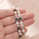 Personalizada Piedra Natural Cuentas Ajustable Foto Proyección Cuerda Pulsera con Te Quiero en 100 Idiomas Cumpleaños Aniversario Regalo para Mujer