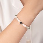 Personalizada Piedra Natural Cuentas Ajustable Foto Proyección Cuerda Pulsera con Te Quiero en 100 Idiomas Cumpleaños Aniversario Regalo para Mujer