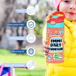Personalized I Love Myself Daily Affirmations 12oz Name Water Bottle with Handle Birthday Gift for Boys Girls
