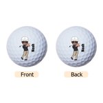 Personalised  Cartoon Character Man Woman Double Sided Golf Ball with Name Christmas Birthday  Father's Day Gift for Golfer Golf Player