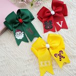 Personalizado Alce Pingüino Navidad Elemento Lazo con Letra Monograma Navidad Cumpleaños Regalo para Niña