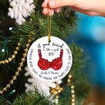 Personalized Friend Is like A Bra Ornament with Name Christmas Tree Decor Funny Gift for Friend