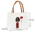 Personalizada Moda Cartoon Personaje Nacimiento Flor Lienzo Grande Bolsa de Tote con Nombre Boda Fiesta Cumpleaños Regalo para Mujeres