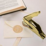 Personalized Snake and Flower Book Embosser Library Stamp with Text Hand Held Set Birthday Gift for Bookworm Book Club