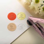 Personalised Star Sign Birth Flower Embosser Stamp Hand Held Embosser Set with Text and Name Birthday Gift for Book Lovers
