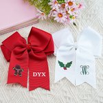 Personalizado Alce Pingüino Navidad Elemento Lazo con Letra Monograma Navidad Cumpleaños Regalo para Niña