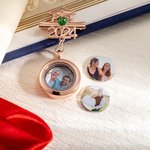 Personalised Graduation Cap Scroll Birthstone Memorial Locket Brooch Pin with 1-11 Photos Grad Ceremony Sympathy Gift for Class of 2025 Graduates