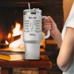 Personalized Birth Flower Bible Verse 40oz Insulated Tumbler with Name and Straw Christian Christmas Gift for Women