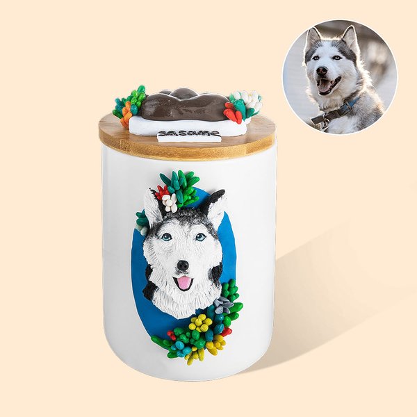 Urna personalizzata con ritratto di animale domestico fatta a mano Regalo per gli amanti degli animali domestici