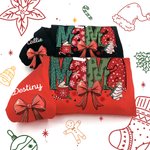 Personalisierte Weihnachten Thema Santa Hut Coquette Bogen Schneeflocke Mama Sweatshirt Hoodie mit 1-6 Namen Weihnachtsfest Geschenk für Mama