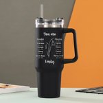 Personalized Birth Flower Bible Verse 40oz Insulated Tumbler with Name and Straw Christian Christmas Gift for Women