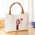 Personalizada Moda Cartoon Personaje Nacimiento Flor Lienzo Grande Bolsa de Tote con Nombre Boda Fiesta Cumpleaños Regalo para Mujeres