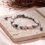 Personalizada Piedra Natural Cuentas Ajustable Foto Proyección Cuerda Pulsera con Te Quiero en 100 Idiomas Cumpleaños Aniversario Regalo para Mujer