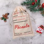 Timbro postale personalizzato Alce Santa Sack Coulisse riutilizzabile trattare borsa con nome festa di Natale favori regalo per amico famiglia bambini