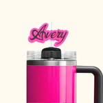 Personalised 3D Printed Colourful Love Heart Name Straw Topper Accessories for Stanley Tumbler Birthday Gift for Women Girls