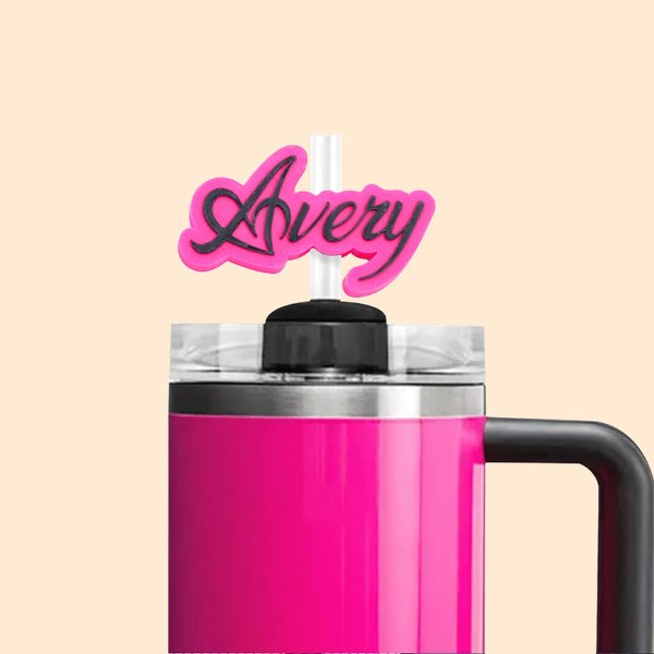 Personalised 3D Printed Colourful Love Heart Name Straw Topper Accessories for Stanley Tumbler Birthday Gift for Women Girls