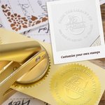 Personalised Initial Book Embosser Stamp Hand Held Embosser Set with Text and Name Birthday Gift for Bookworm Book Lovers