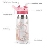 Personalised Peter Rabbit 12oz Name Insulated Water Bottle with Straw and Push Button Lid Children's Day Back to School Gift for Girls Boys