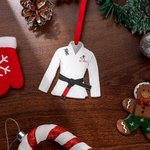Spersonalizowana akrylowa ozdoba BJJ w kształcie brazylijskiego jiu jitsu z tekstem na choince - prezent urodzinowy dla mistrzów sztuk walki