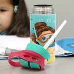 Personalized Marine Diving Stainless Steel Name Kid Water Bottle with Silicone Straw Beach Accessory Gift for Kid