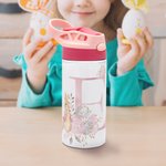 Personalised Peter Rabbit 12oz Name Insulated Water Bottle with Straw and Push Button Lid Children's Day Back to School Gift for Girls Boys