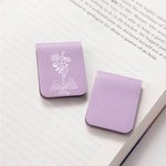 Marque-page Magnétique en Cuir Personnalisé avec Nom et Fleur de Naissance Fournitures Bureau École Cadeau Anniversaire Noël pour Amoureux de Lecture