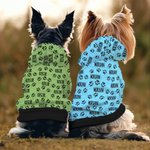 Personalised Cute Paw Print Soft Warm Puppy Dog Cat Hoodie Clothes with Name Birthday Party Gift for Pet Lover Owner