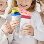 Personalised Peter Rabbit 12oz Name Insulated Water Bottle with Straw and Push Button Lid Children's Day Back to School Gift for Girls Boys