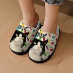 Personalizzato luce stringa cane gatto foto cotone peluche pantofole casa scarpe con nome regalo di compleanno per l'amante degli animali domestici