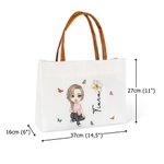Borsa personalizzata con personaggio cartone animato nome farfalla fiore di nascita apertura magnetica regalo di compleanno e Natale per donne