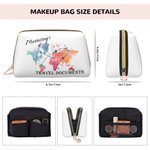 Portadocumentos de viaje de cuero de gran capacidad con mapa del mundo personalizado con nombre Aniversario Cumpleaños Regalo de viaje para mujer