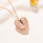 Personalizada delicada Angel Wings Corazón Foto Urna Collar para cenizas con texto grabado Cremación Joyería Memorial Regalo para las mujeres