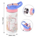 Personalised Peter Rabbit 12oz Name Insulated Water Bottle with Straw and Push Button Lid Children's Day Back to School Gift for Girls Boys