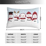 Personalisierter 1-5 Schneemann-Familie Kissenbezug mit Namen Geburtstags- oder Weihnachtsgeschenk Haus Deko für Familie Freunde