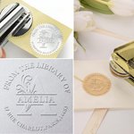 Personalised Initial Book Embosser Stamp Hand Held Embosser Set with Text and Name Birthday Gift for Bookworm Book Lovers