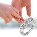 Anello Personalizzato in Argento Sterling Ritorto con Doppio Nome e Testo Inciso Regalo di San Valentino per Anniversario di Coppia
