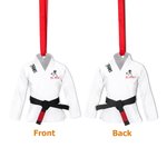 Spersonalizowana akrylowa ozdoba BJJ w kształcie brazylijskiego jiu jitsu z tekstem na choince - prezent urodzinowy dla mistrzów sztuk walki