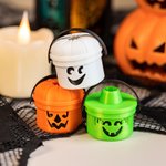 Set di 3 tazze da bere personalizzate con iniziali e coperchi di cannuccia, regalo di Halloween per gli amici e la famiglia.
