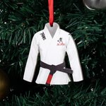 Spersonalizowana akrylowa ozdoba BJJ w kształcie brazylijskiego jiu jitsu z tekstem na choince - prezent urodzinowy dla mistrzów sztuk walki
