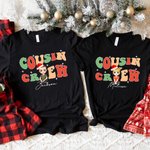 Personalized Cousin Crew Soft Baby Bodysuit T-shirt Sweatshirt Hoodie with Name Christmas Party Favor Gift for Family