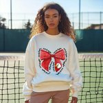 Personlig Multicolor Mascot Coquette Bow T-shirt Sweatshirt med text Speldagsgåva för sportälskare Cheerleading