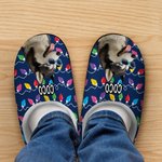 Personalizzato luce stringa cane gatto foto cotone peluche pantofole casa scarpe con nome regalo di compleanno per l'amante degli animali domestici