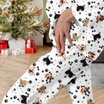 Personnalisé Paw Print 1-4 Dog Cat Photos Long Sleeve Long-Sleeve Pajama Pants Set Birthday Funny Gift for Pet Lovers