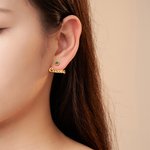 Personalisierte Adjustable Minimalist Birthstone Wrap Manschette Ohrringe mit Namen Geburtstag Jahrestag Schmuck Geschenk für Frauen