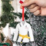 Spersonalizowana akrylowa ozdoba BJJ w kształcie brazylijskiego jiu jitsu z tekstem na choince - prezent urodzinowy dla mistrzów sztuk walki