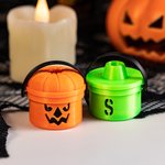 Set di 3 tazze da bere personalizzate con iniziali e coperchi di cannuccia, regalo di Halloween per gli amici e la famiglia.