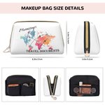 Portadocumentos de viaje de cuero de gran capacidad con mapa del mundo personalizado con nombre Aniversario Cumpleaños Regalo de viaje para mujer