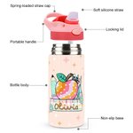 Bottiglia d'acqua isolata personalizzata con nome e cannuccia in silicone Regalo di compleanno per bambini per il ritorno a scuola