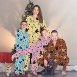 Personnalisé Paw Print 1-4 Dog Cat Photos Long Sleeve Long-Sleeve Pajama Pants Set Birthday Funny Gift for Pet Lovers
